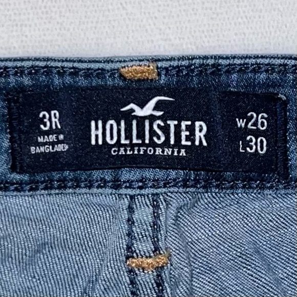 Hollister High-Rise Super Skinny Ripped and Distressed Blue Denim Jeans - Picture 10 of 11